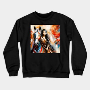 Queen and her horse by Charlotte VanRoss( cvanross ) Crewneck Sweatshirt